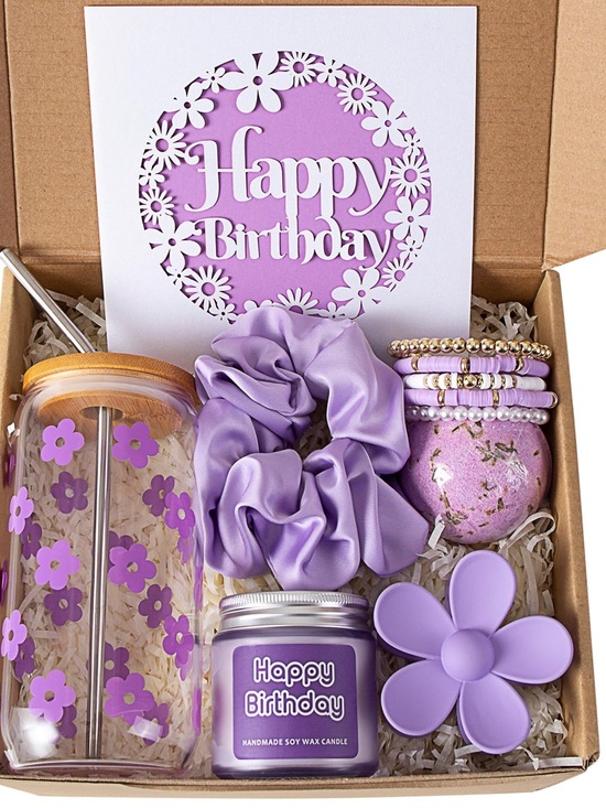 JTEWB Other - Lavender Birthday Gift Set - Happy Birthday Candle & Accessories